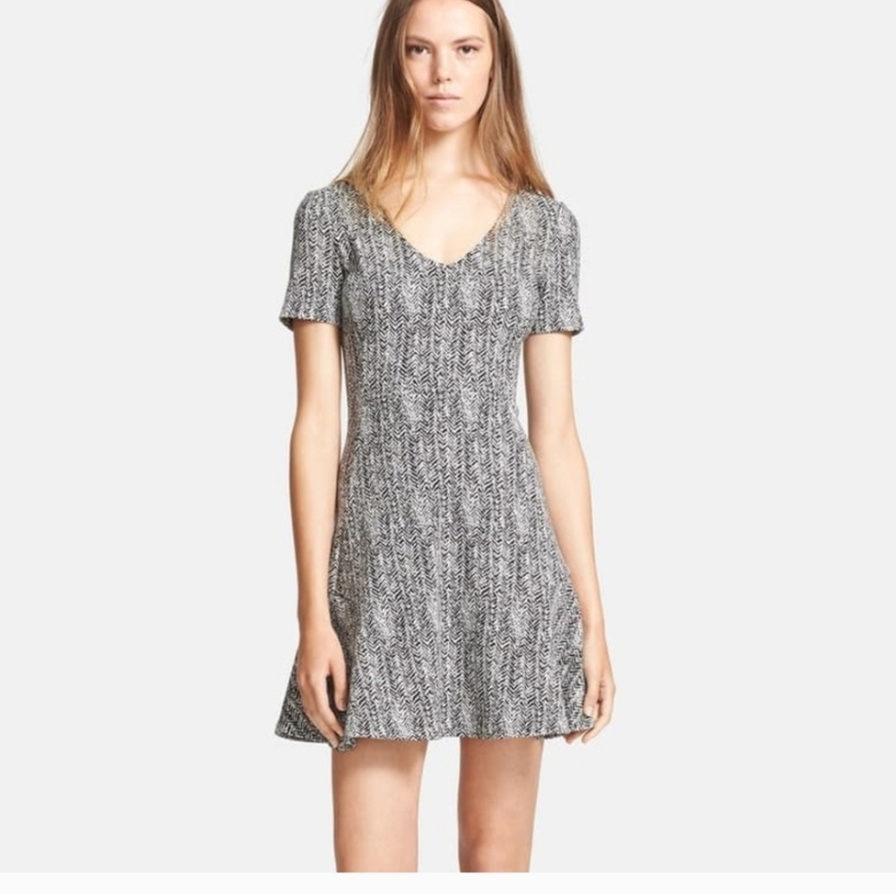 Theory Nikay Herringbone Fit And Flare Dress